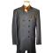Il Canto Black Double Brested 100% Cotton Denim Suit 8305 With Triple Cognac Hand-Pick Stitching